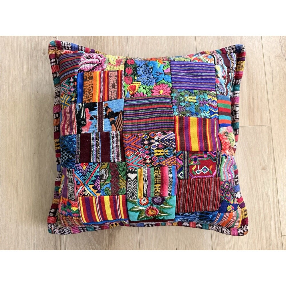 Patchwork Upcycled Huipil Sham Pillow - Guatemala